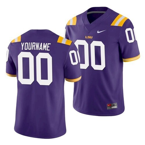 LSU Tigers Custom Name and Number NCAA Football Jerseys Purple