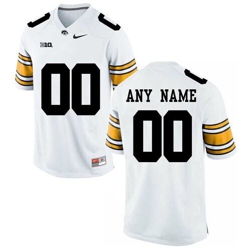 Iowa Hawkeyes Custom Name and Number NCAA Football Jersey Black White