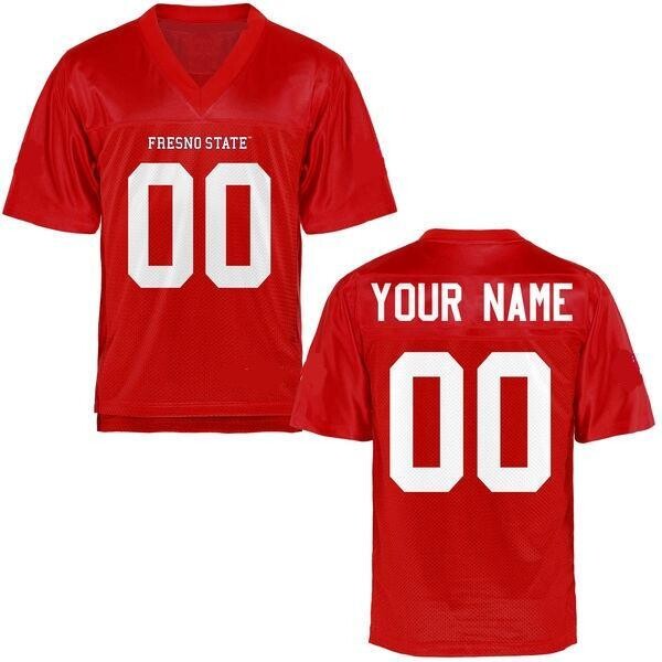 Fresno State Bulldogs Custom Name and Number Football Jersey Red