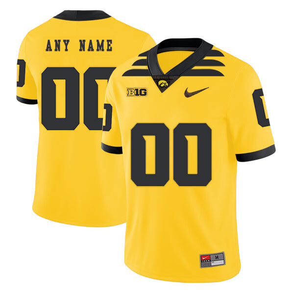 Iowa Hawkeyes Custom Name and Number College Football Jersey Yellow