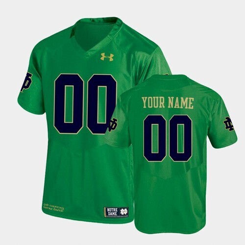Notre Dame Fighting Irish Custom Name and Number NCAA Football Jersey Green