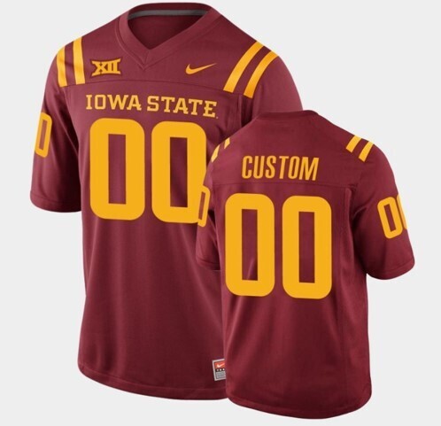 Iowa State Cyclones Custom Name and Number Cardinal College Football Replica Jersey