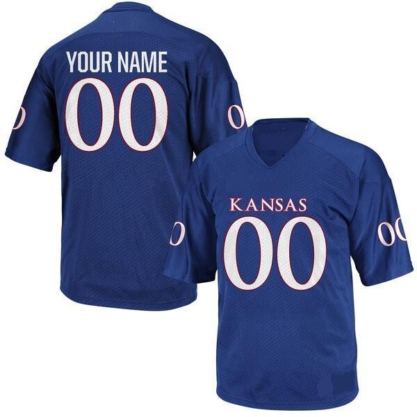 Kansas Jayhawks Custom Name Number NCAA College Football Jersey