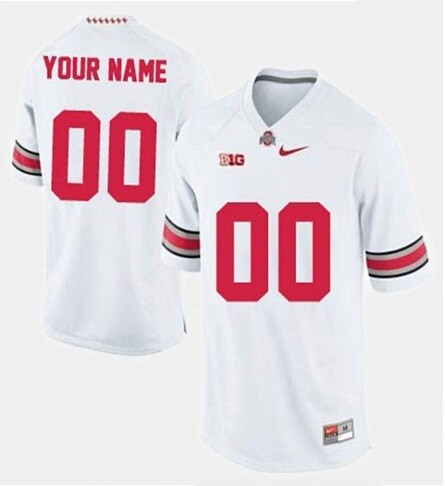 Ohio State Buckeyes Custom Name and Number NCAA Football Jersey White
