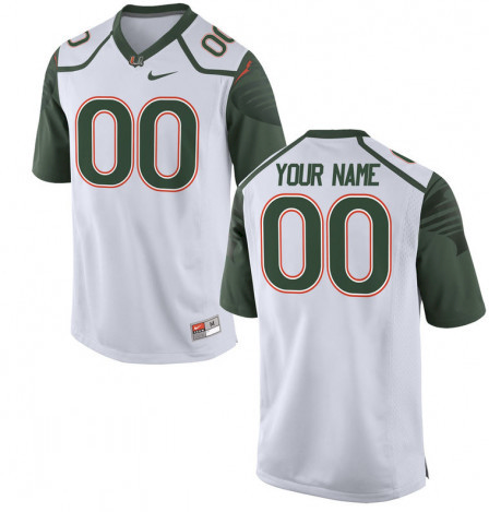 Miami Hurricanes Custom Name Number Jersey White College Football Jerseys