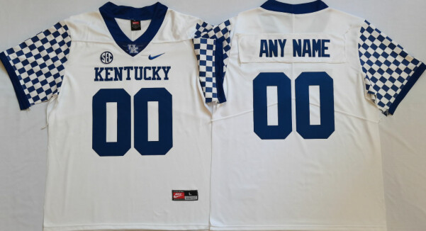 Kentucky Wildcats Custom Name and Number Football Jersey White