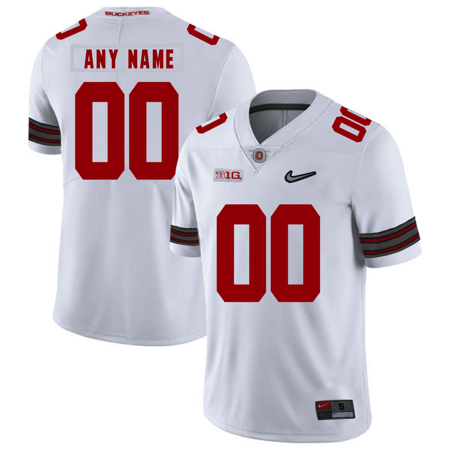 Ohio State Buckeyes Custom Name and Number Football Jersey Diamond Patch White