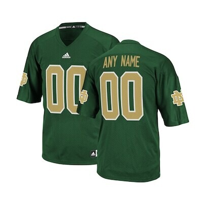 Notre Dame Fighting Irish Custom Name Number Football Jersey Green Stitched
