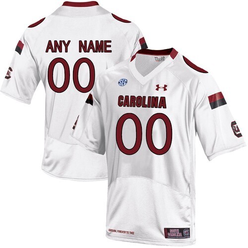 South Carolina Gamecocks Custom Name and Number NCAA Football White
