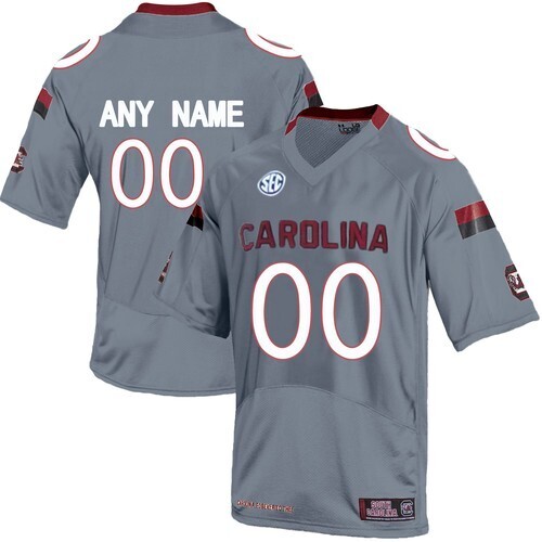 South Carolina Gamecocks Custom Name and Number NCAA Football Grey