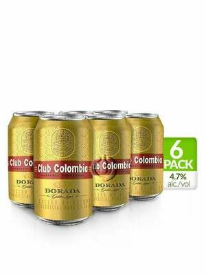 CERVEZA CLUB COLOMBIA DORADA 355 ML X SIX PACK