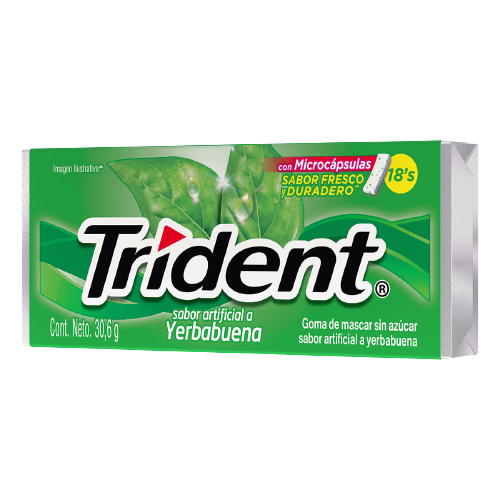 CHICLETS TRIDENT AMERICANO YERBABUENA