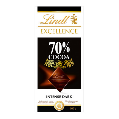 TABLETA LINDT EXCELLENCE 70%. COCOA 100 GR