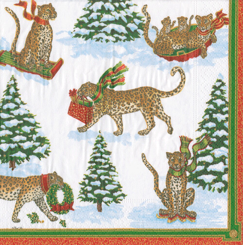 Leopards Snow Guest Towel