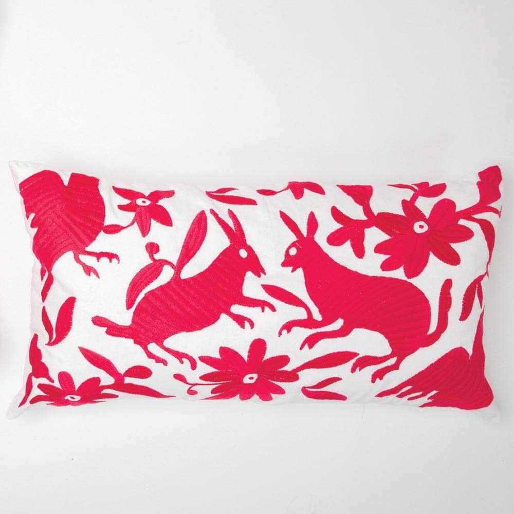 Folk Art Pillow- Pink
