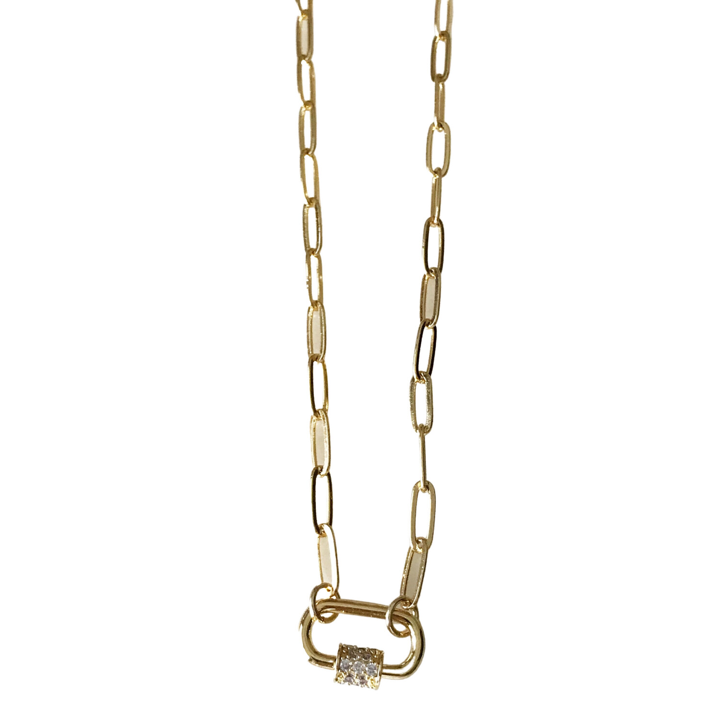 Carabiner Pave Necklace
