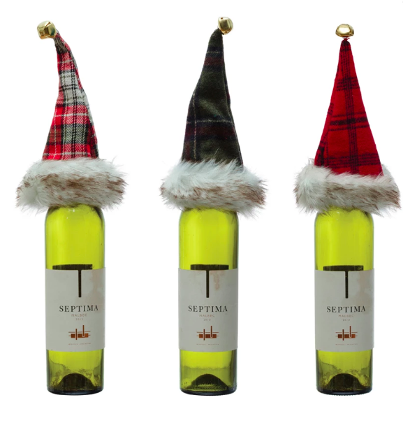 Santa Hat Wine Topper