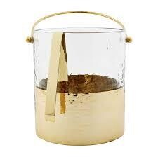 Glass Ice Bucket- Gold