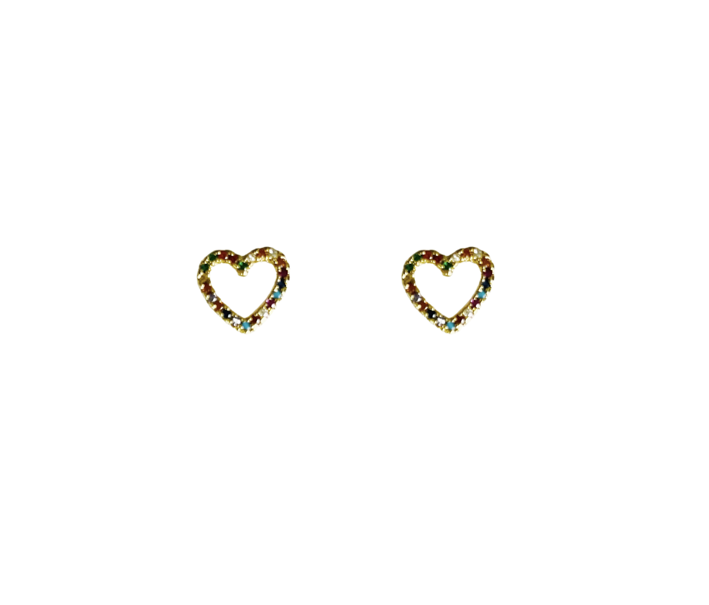 Heart Earrings- Rainbow