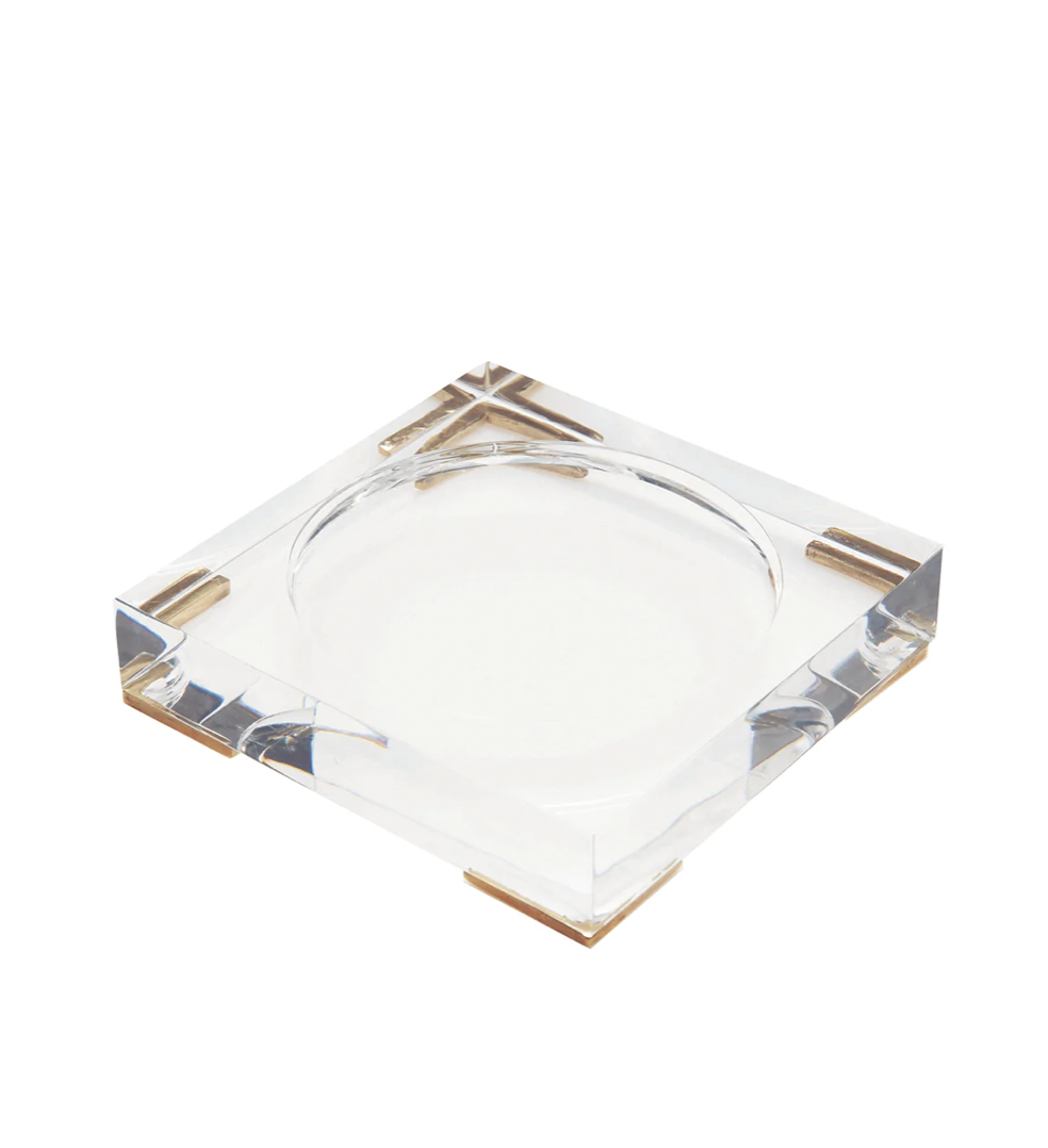 Lucite Sq Candle Plate- Sm