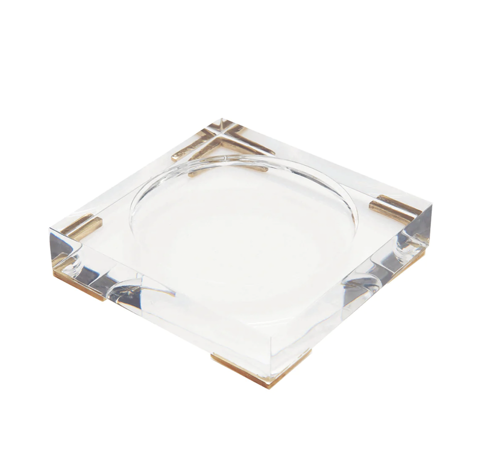 Lucite Sq Candle Plate- Lg