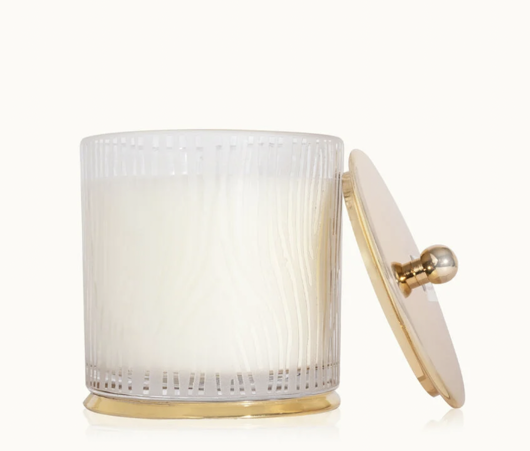 Frasier Fir Frosted Wood Candle- Lg