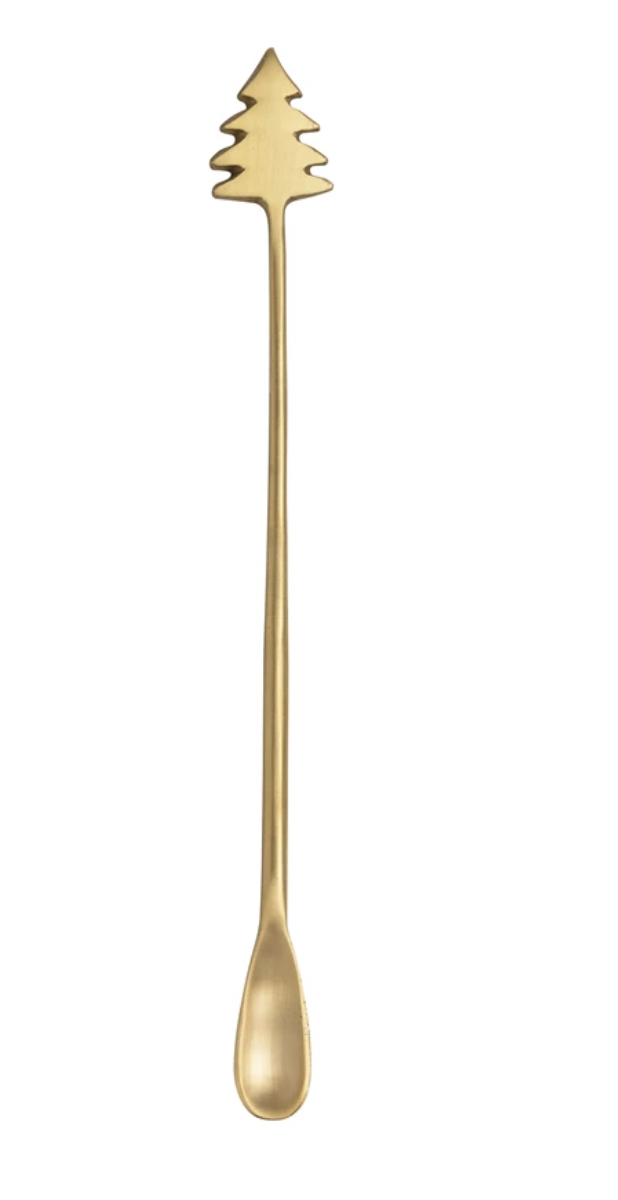 Brass Cocktail Spoon- Tree