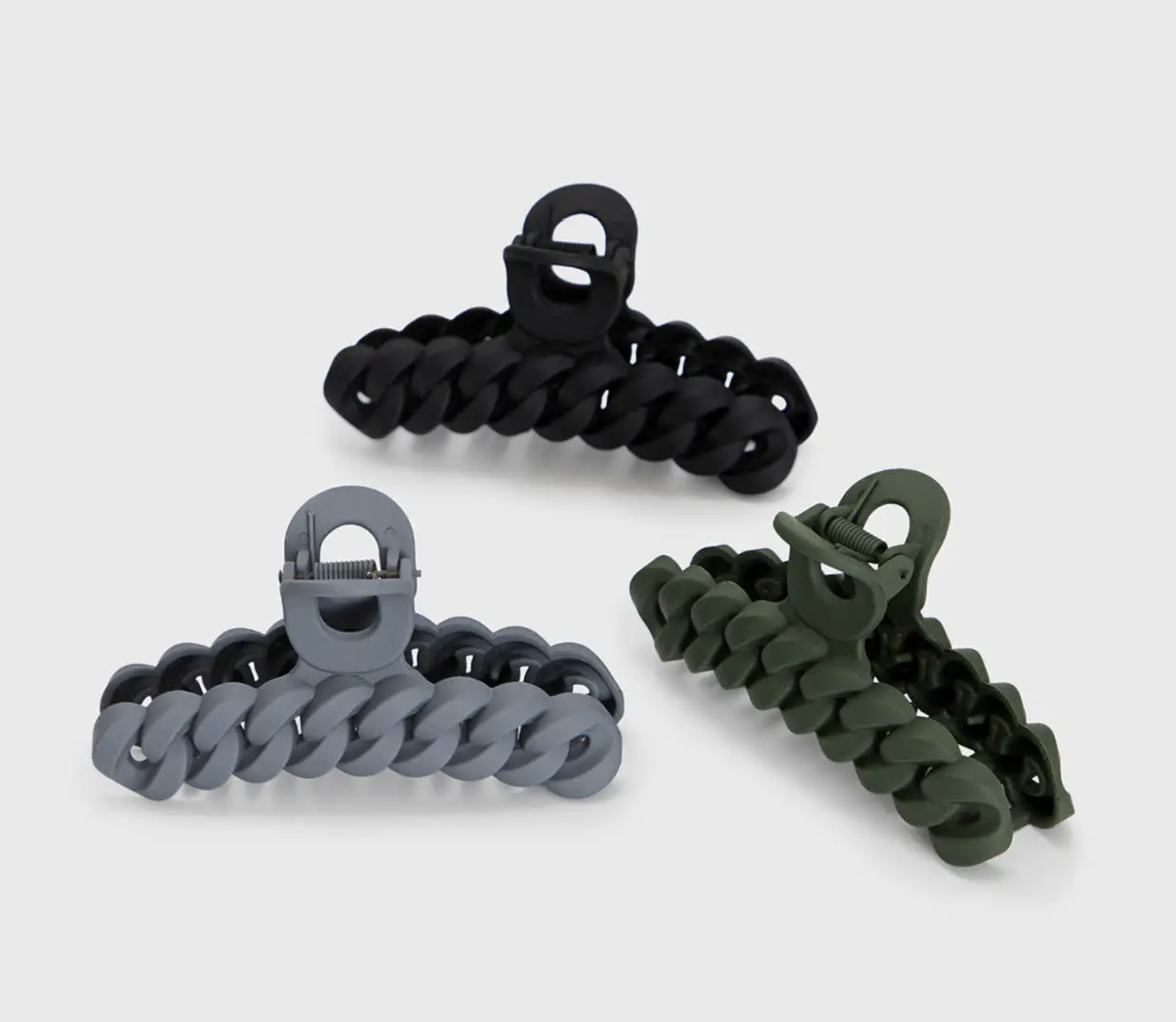 Chain Link Clips- Black Moss