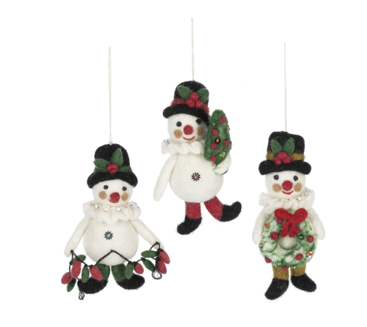 Wool Snowman Ornament