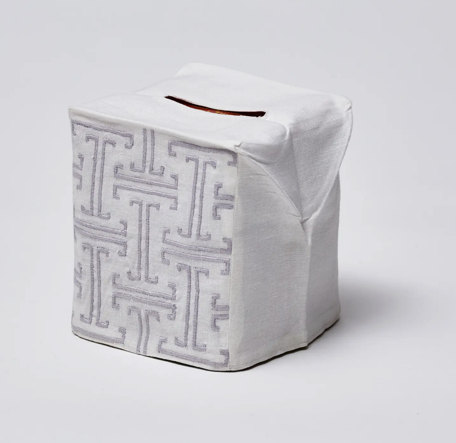 Linen Tissue Box Cover- Gray T