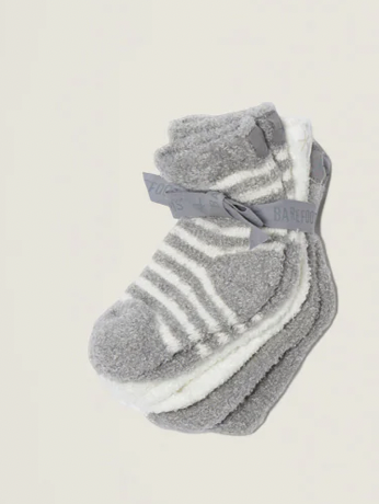 Barefoot Dreams Baby Sock Trio- Gray