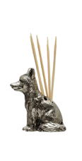 Pewter Fox Toothpick Holder