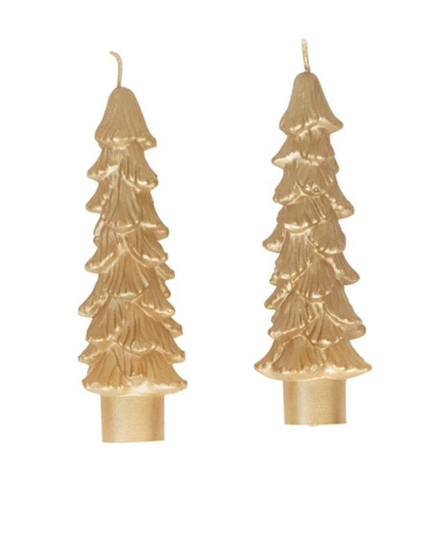 Short Tree Tapers S/2- Gold