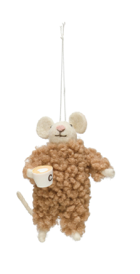 Wool Mouse Orn- Coffee