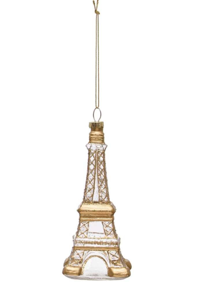 Glass Eiffel Tower Orn