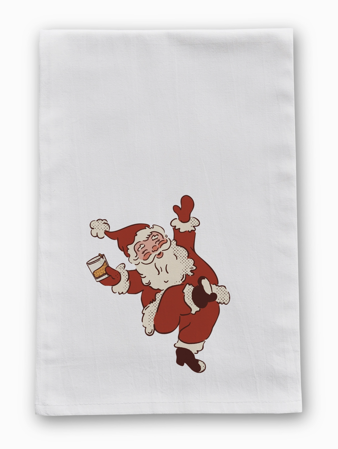 Bourbon Santa Tea Towel