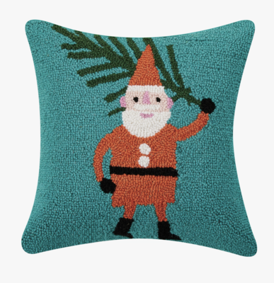 Santa w Tree Pillow