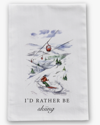 Skiing Tea Towel
