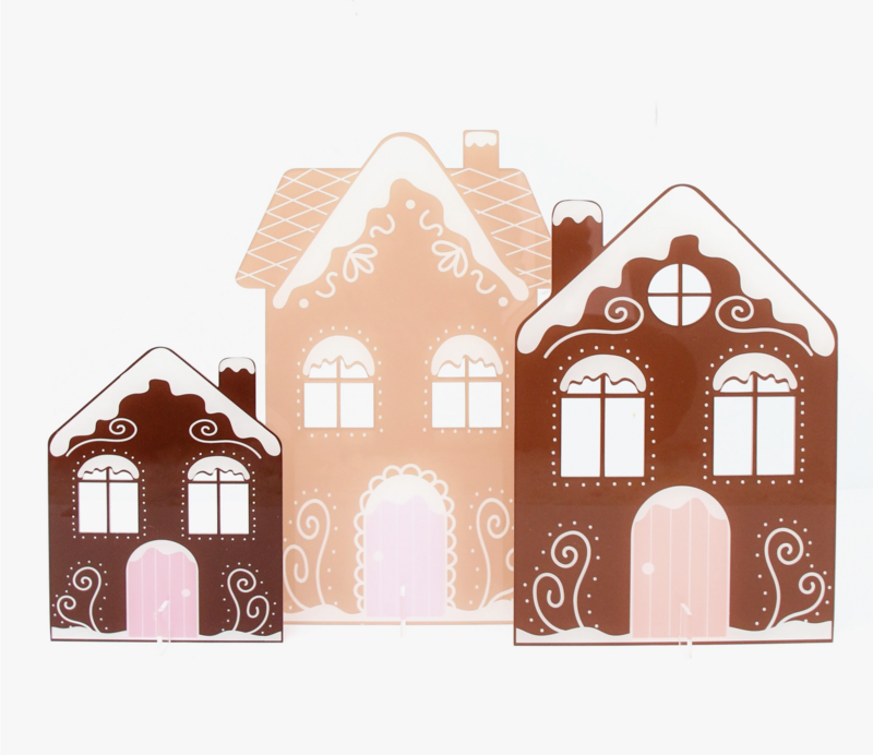 Acrylic Gingerbread House S/3