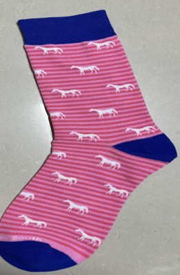 Pink Stripe Horse Socks