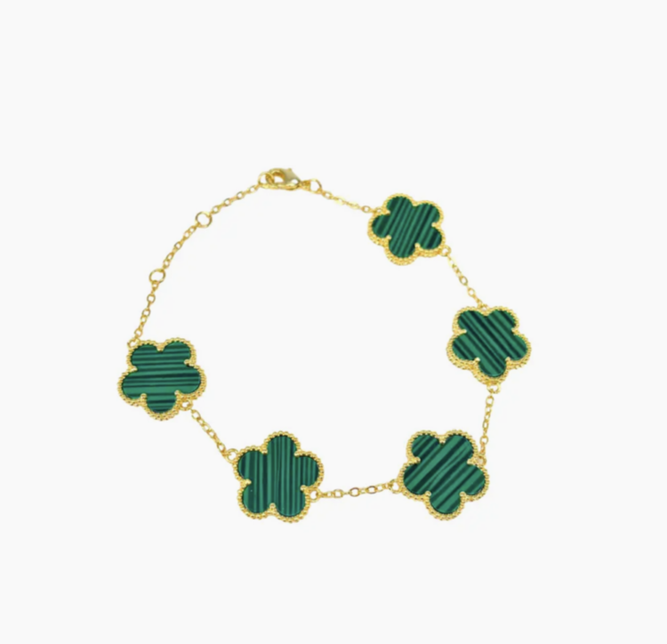 Clover Bracelet- Malachite