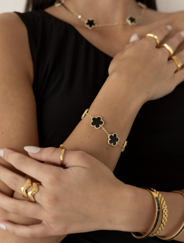 Clover Bracelet- Onyx