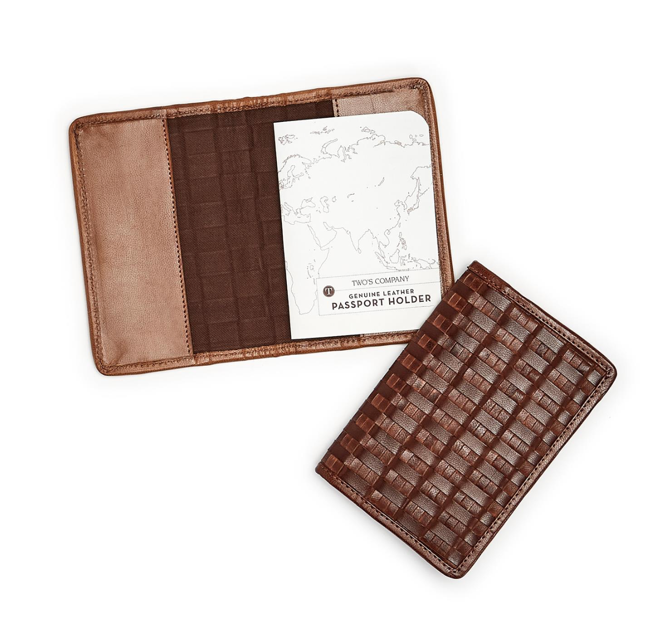 Woven Leather Passport Holder