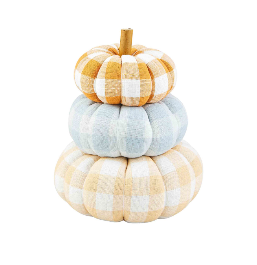 Gingham Stacked Pumpkins