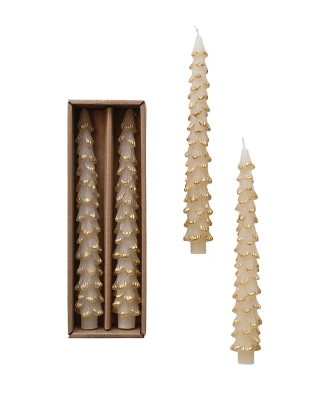 Tree Tapers S/2- Gold