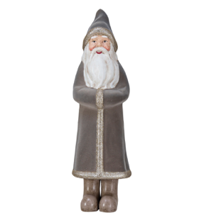Flocked Silver Santa