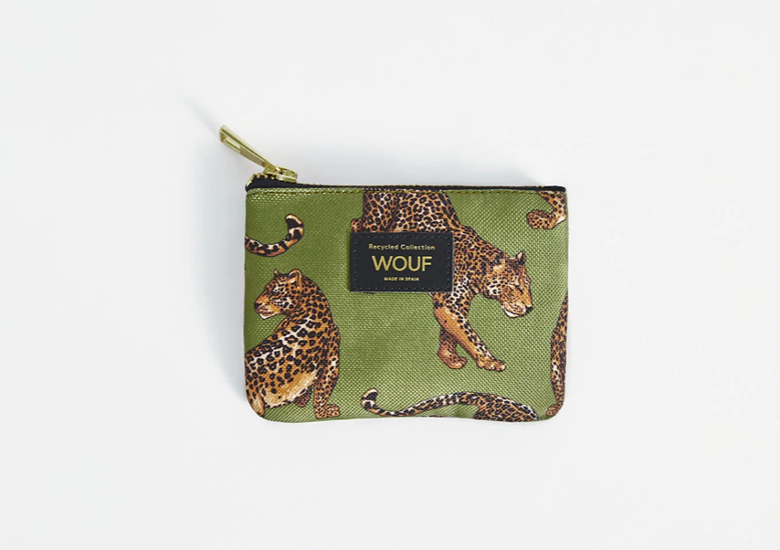 Olive Leopard Pouch- Sm