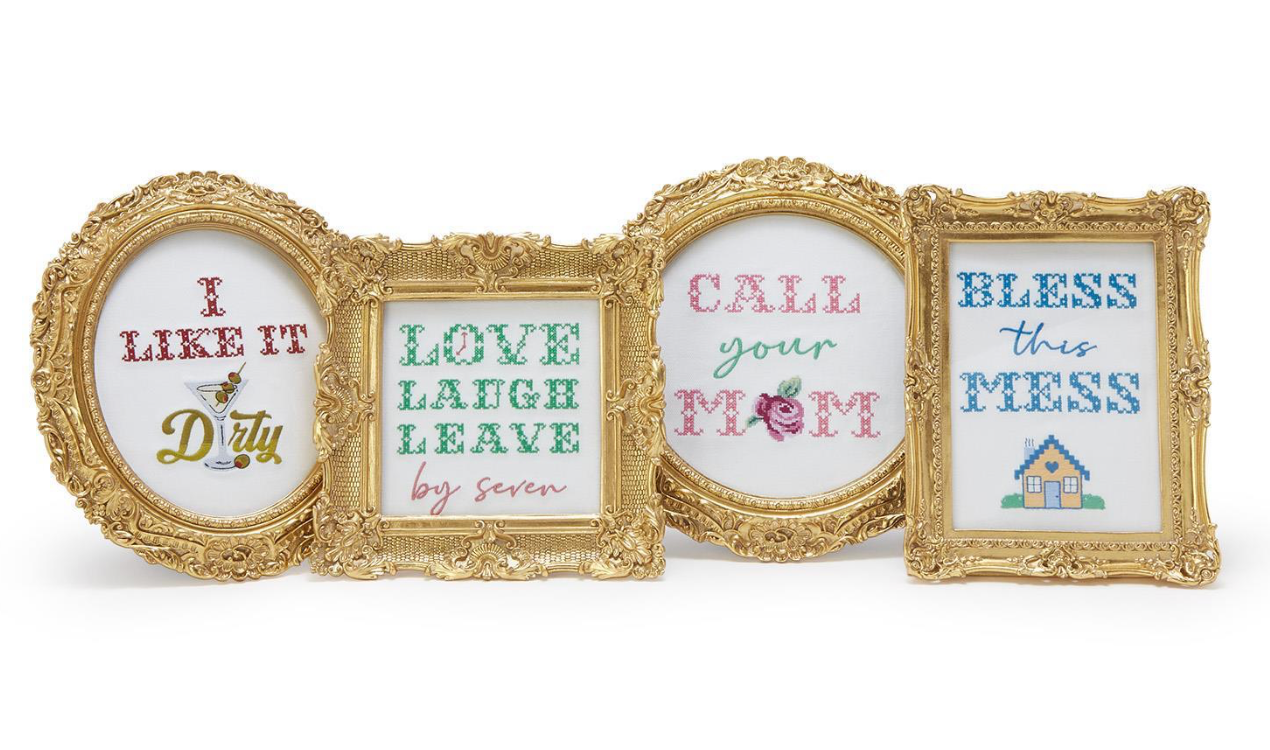 Framed Embroidered Cross Stitch