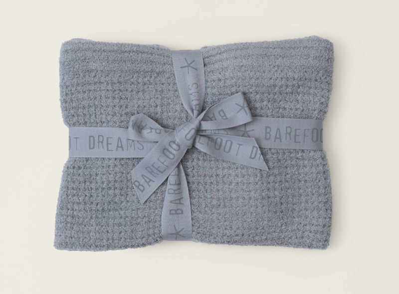 Cobertor Infantil Barefoot Dreams - Padrão Waffle Em Azul Esfumaçado
