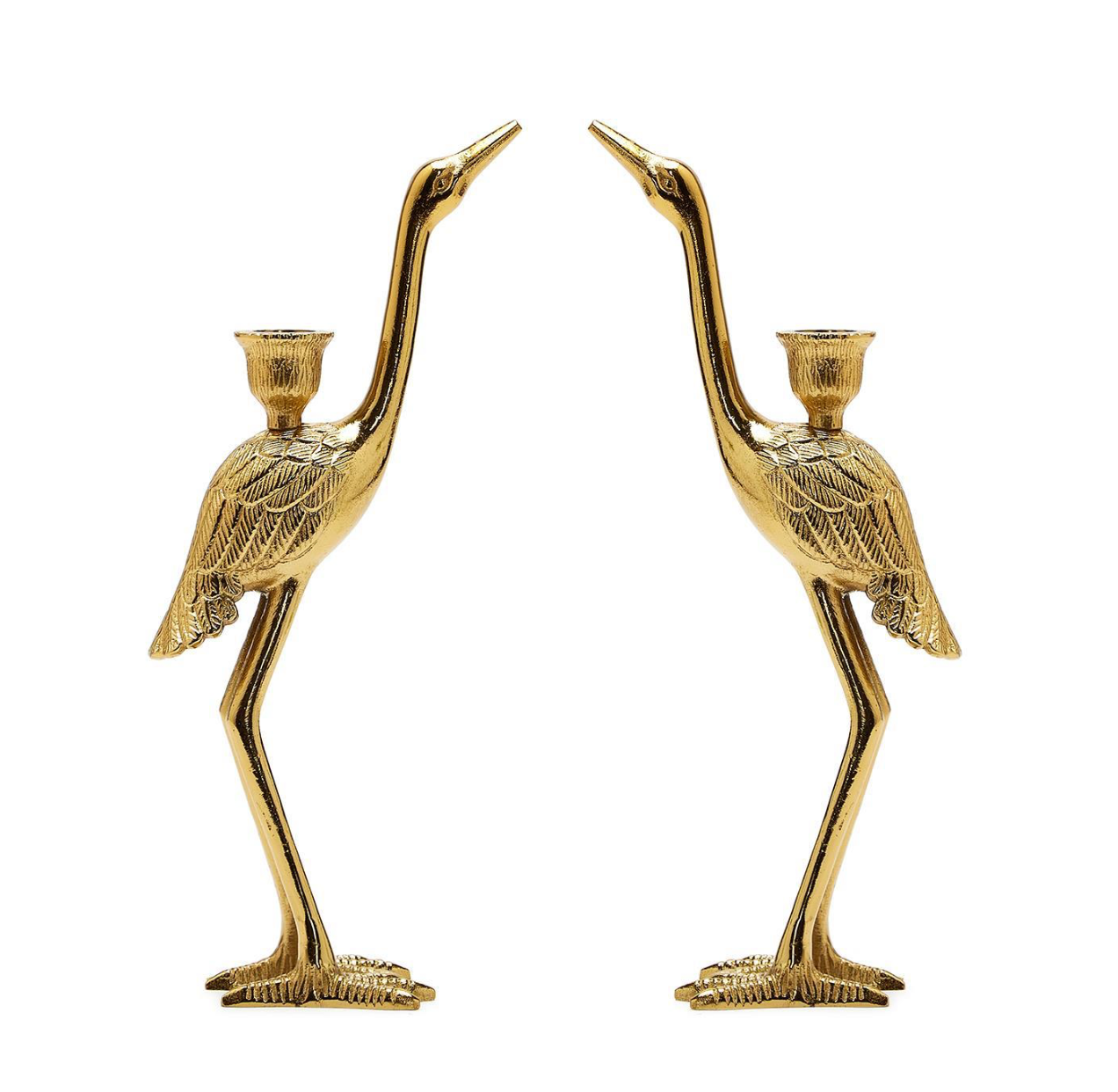 Crane Candle Holders S/2